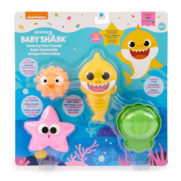 Imagem de Fidget Toys Baby Shark Sensory Fun Friends de 4 meses ou mais  pacote com 4