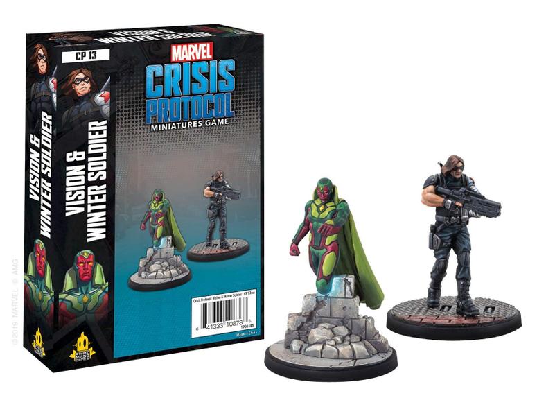 Imagem de Figura de ação Atomic Mass Marvel Crisis Protocol Vision e Winter Soldier