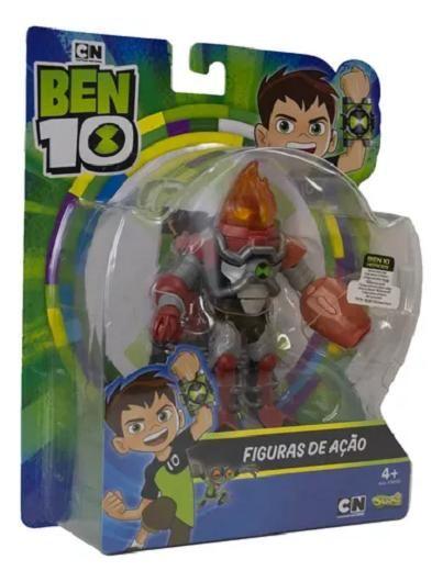 Imagem de Figura De Ação Ben 10 Articulado C/ Acessorios - Boneco 10cm Armadura Omni-kix Chama - Sunny