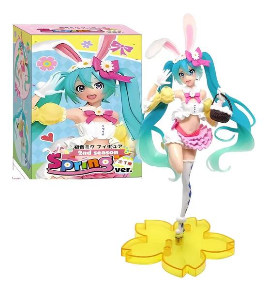 Imagem de Figura de Ação Hatsune Miku Anime 23cm - Kawaii com Orelhas de Coelho