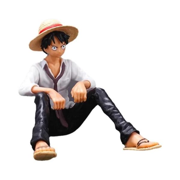 Imagem de Figura de Ação Luffy Sentado - One Piece - 12cm - PVC