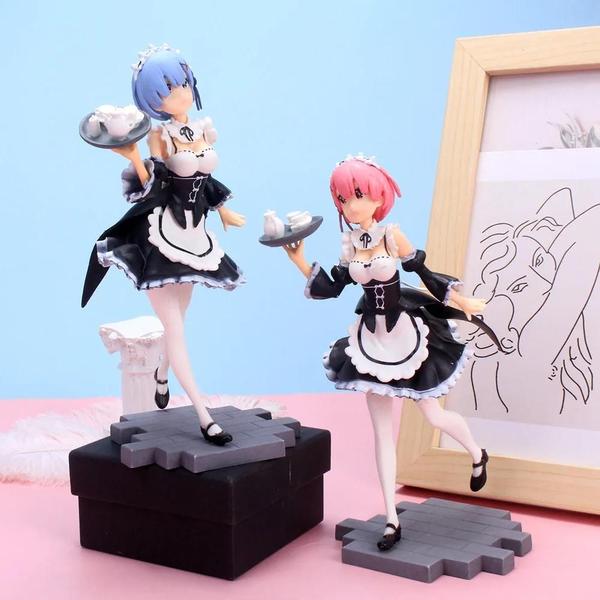 Imagem de Figura de Anime PVC Kawaii - Modelo de Menina com Avental - 17cm