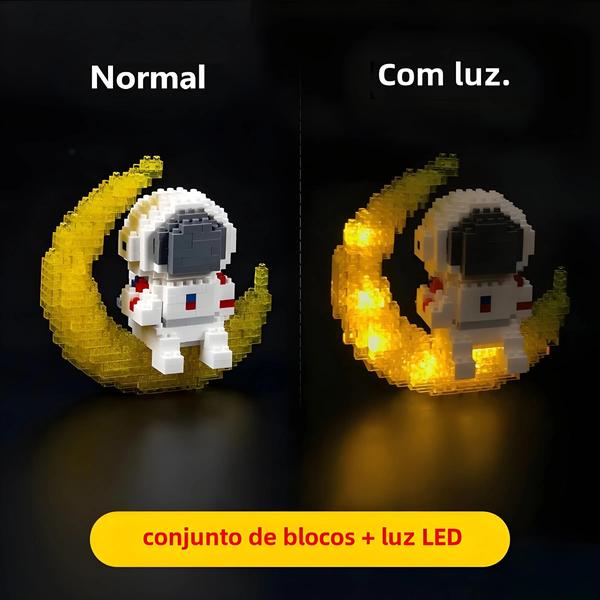 Imagem de Figura de Astronauta Brilhante com Luz - Kit de Blocos de Construção DIY