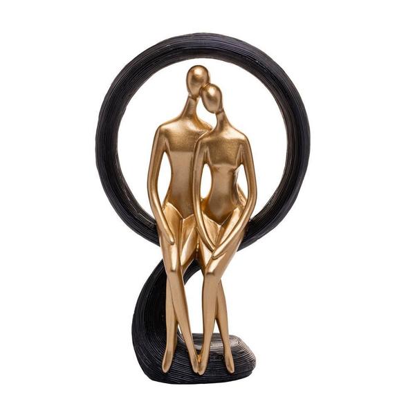 Imagem de Figura Decorativa De Resina Casal 13cm x 8cm x 20,5Cm