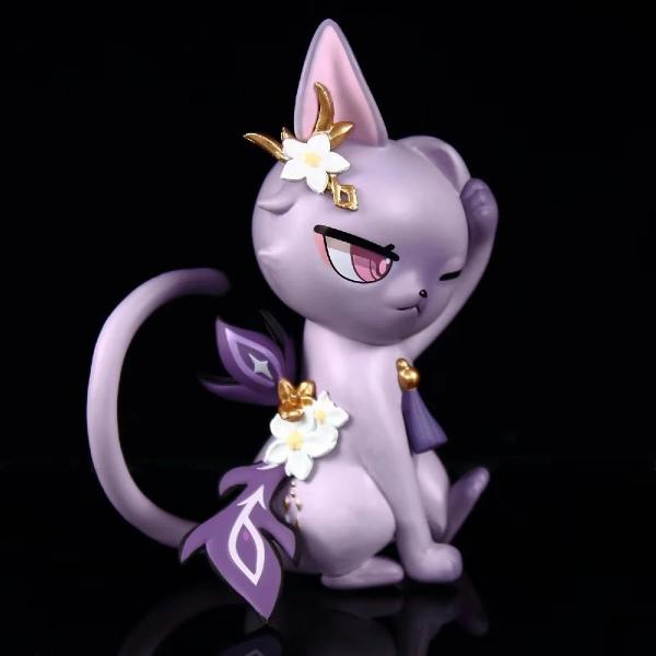 Imagem de Figura RZAHUAHU Keqing Cat Estatueta de jogo de anime em PVC de 11 cm