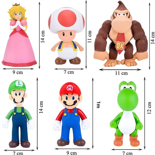 Imagem de Figuras Colecionáveis Super Mario Bros - Luigi, Yoshi e Outros Personagens