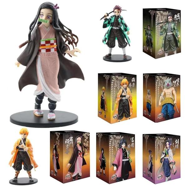 Figuras de Ação Demon Slayer - Kamado Tanjirou, Zenitsu e Nezuko - PVC Imagem de Figuras de Ação Demon Slayer - Kamado Tanjirou, Zenitsu e Nezuko - PVC