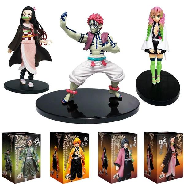 Imagem de Figuras de Ação Demon Slayer - Tanjiro, Nezuko, Zenitsu e Inosuke - PVC