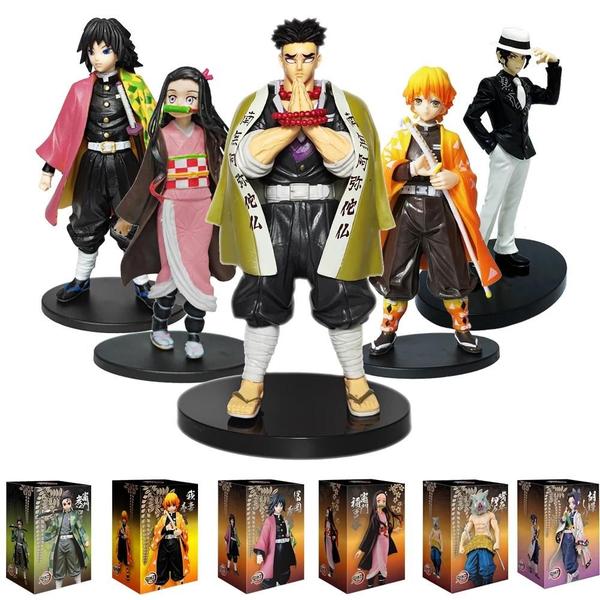 Imagem de Figuras de Ação Demon Slayer - Tanjiro, Nezuko, Zenitsu e Inosuke - PVC