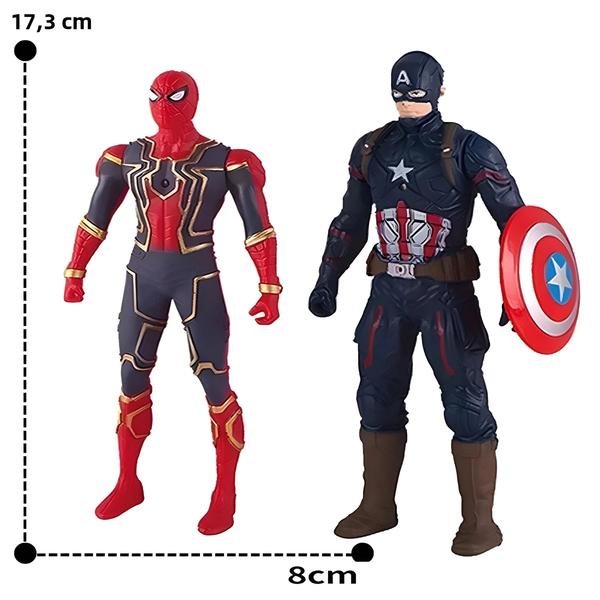 Imagem de Figuras de Ação Marvel Anime 17cm - Homem-Aranha, Hulk e Homem de Ferro - Brinquedo para Crianças