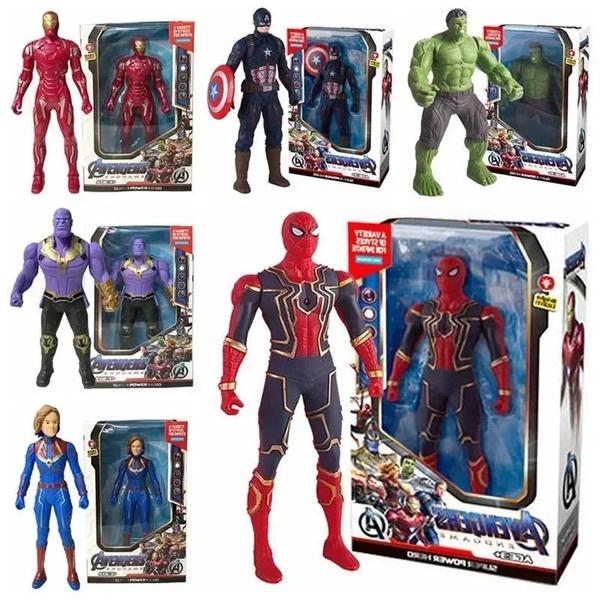 Imagem de Figuras de Ação Marvel Anime 17cm - Homem-Aranha, Hulk e Homem de Ferro - Brinquedo para Crianças