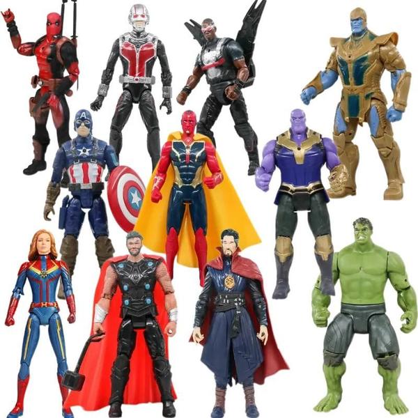 Imagem de Figuras de Ação Marvel Avengers - Hulk, Capitão América, Dr. Estranho, Loki, Deadpool, Thor e Thanos