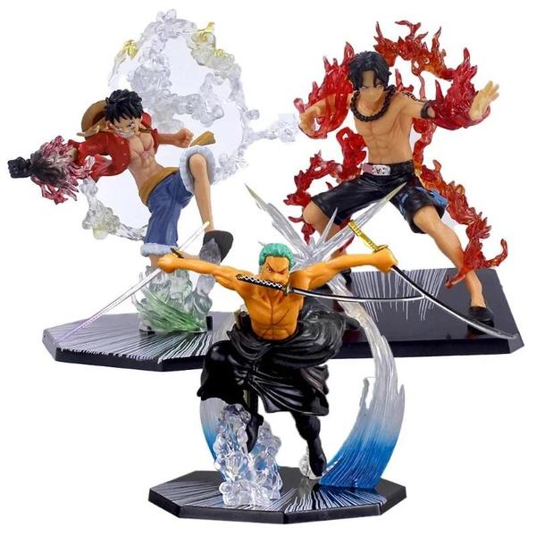 Imagem de Figuras de Ação One Piece - Luffy, Ace e Zoro - Estátuas de PVC