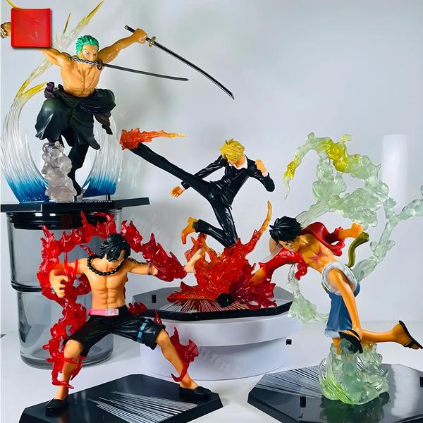 Imagem de Figuras de Ação One Piece - Luffy, Ace, Sanji, Sabo e Zoro - Bonecos Colecionáveis