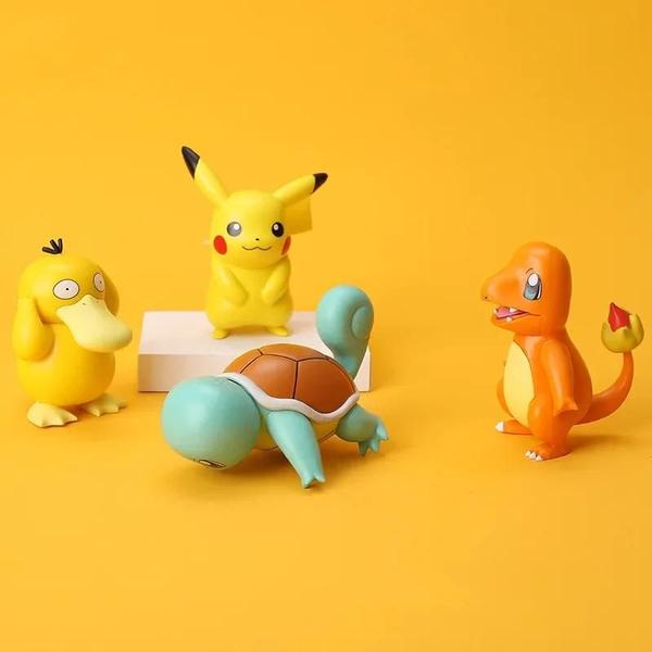 Imagem de Figuras de Ação Pokémon fofas (5-8cm) - Pikachu, Charmander, Squirtle, Bulbasaur e Psyduck