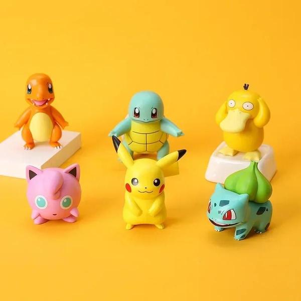 Imagem de Figuras de Ação Pokémon - Pikachu, Charmander, Squirtle, Bulbasaur e Psyduck