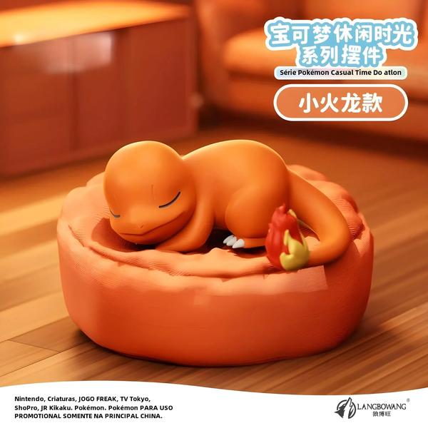 Imagem de Figuras de Ação Pokémon - Pikachu, Meowth, Slowpoke, Rowlet, Charmander e Gonbe - Série Sleep Starry Dream