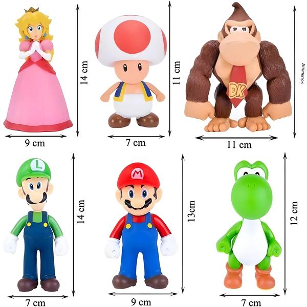 Imagem de Figuras de Ação Super Mario - Luigi, Peach, Bowser, Yoshi e Wario - Brinquedos para Crianças