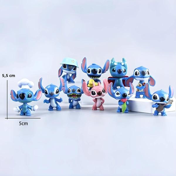 Imagem de Figuras de Stitch Anime - 10 Peças em PVC para Decoração de Bolo e Micro Paisagem