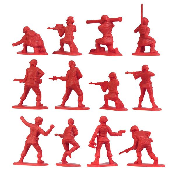 Imagem de Figuras femininas de plástico do exército BMC Toys vermelhas 36 peças fabricadas nos EUA