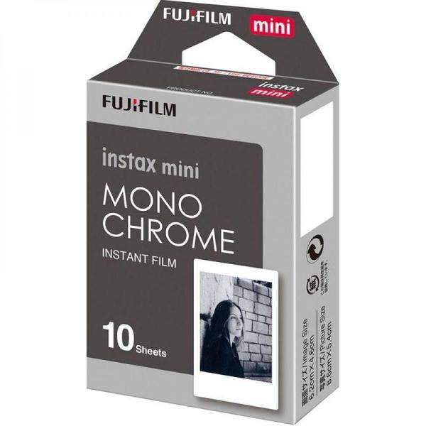 Imagem de Filme Instantâneo Instax Mini Mono Chrome Fujifilm, 10 Fotos c/ Borda Branca p/ Instax Mini 8, 9, 11, Mini Link