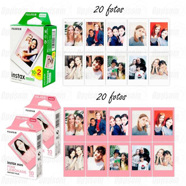 Imagem de Filme Instax Mini 20 Fotos + 20 Fotos Rosa Lemonade Com Caixa De Presente