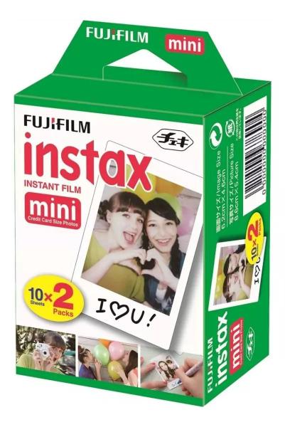 Imagem de Filme Papel Fotográfico Polaroid Fujifilm Instax Mini 20 Fotos 54x86mm p/ Instax Mini 7, 8, 9, 11 Mini Link LiPlay Share