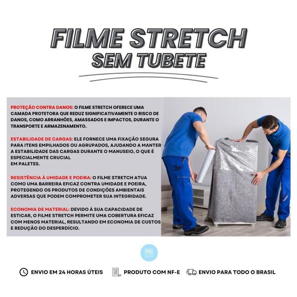 Imagem de Filme Stretch Sem Tubo 180Mts 0,25 Micras Profissional 2Unds