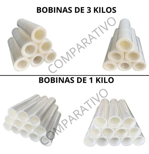 Imagem de Filme Stretch Virgem  500mm X 100m - 0,025mc Sem Tubo De Papelão - Acompanha Aplicador Profissional