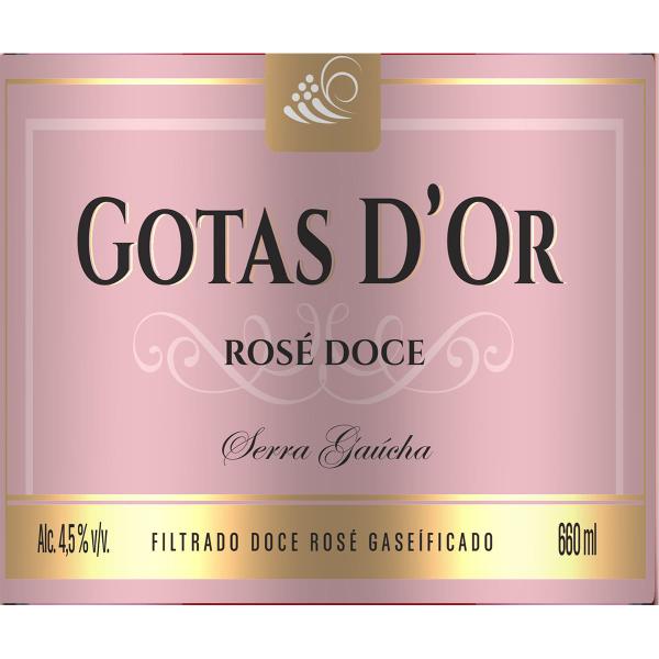 Imagem de Filtrado Rose Doce Gotas DOR Rose Garibaldi Serra Gaúcha 660 ml