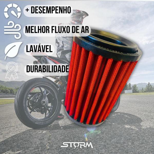 Imagem de Filtro Ar Esportivo Ducati Hypermotard 769 Ano 2010 a 2012 Cilindradas CC Lavavel reutilizável Potencia