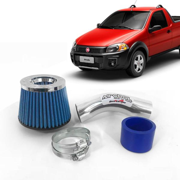 Imagem de Filtro Ar Esportivo Racechrome Intake Duplo Fluxo Azul Fiat Strada 1.8 8V 2006+