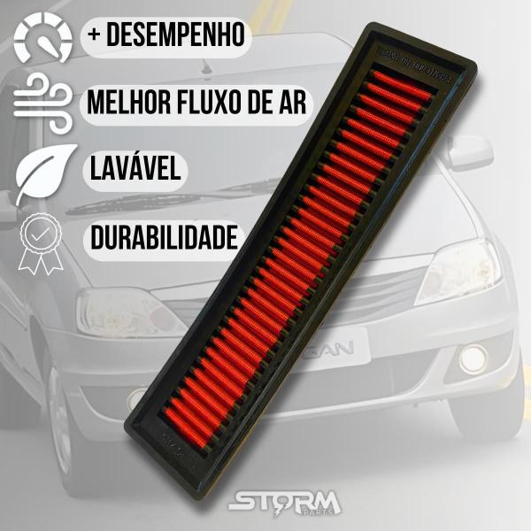 Filtro Ar Esportivo Renault Logan 1.0 16V Flex 2008 A 2014 - Rs Filter Imagem de Filtro Ar Esportivo Renault Logan 1.0 16V Flex 2008 A 2014