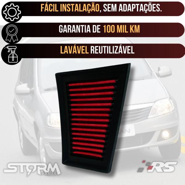 Filtro Ar Esportivo Renault Logan 1.6 16V Flex 2008 A 2013 - Rs Filter Imagem de Filtro Ar Esportivo Renault Logan 1.6 16V Flex 2008 A 2013