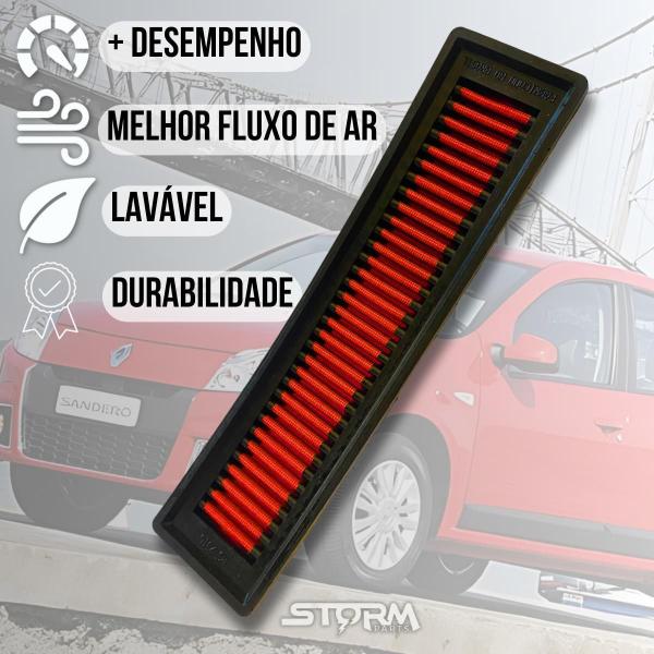 Filtro Ar Esportivo Renault Sandero 1.0 16V Flex 2008 A 2014 - Rs Filter Imagem de Filtro Ar Esportivo Renault Sandero 1.0 16V Flex 2008 A 2014