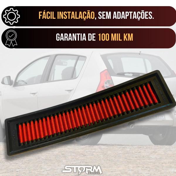 Filtro Ar Esportivo Renault Sandero 1.0 16V Flex 2008 A 2014 - Rs Filter Imagem de Filtro Ar Esportivo Renault Sandero 1.0 16V Flex 2008 A 2014