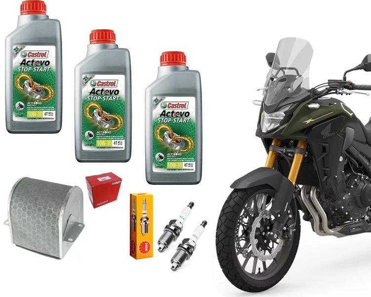 Imagem de Filtro Ar Honda Oleo Castrol 10w30 Vela Ngk Cb 500 F X R De 2014 Ate 2019