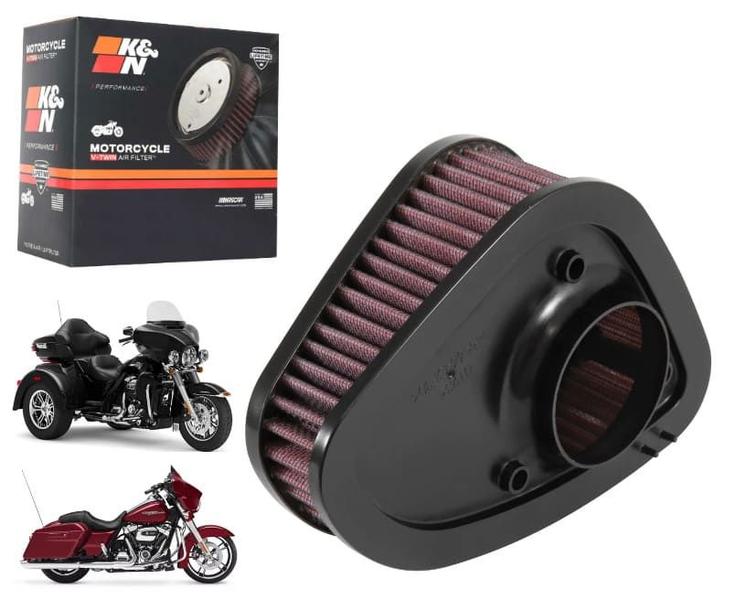 Imagem de Filtro Ar K&n Harley Motor M8 107ci filtro triangular Touring 2017-