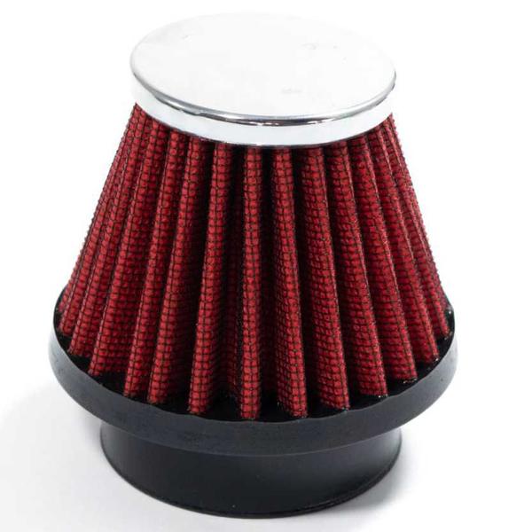 Imagem de Filtro ar para moto base borracha 50mm vermelho (rci04vm) race chrome+