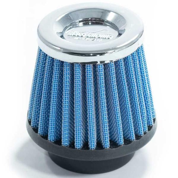 Imagem de Filtro ar pequeno baixo monofluxo base borracha 52mm azul (rc004az) race chrome