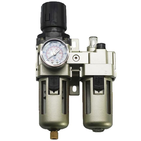 Imagem de Filtro Ar Regulador Lubrificador 3/8 Manômetro Compressor