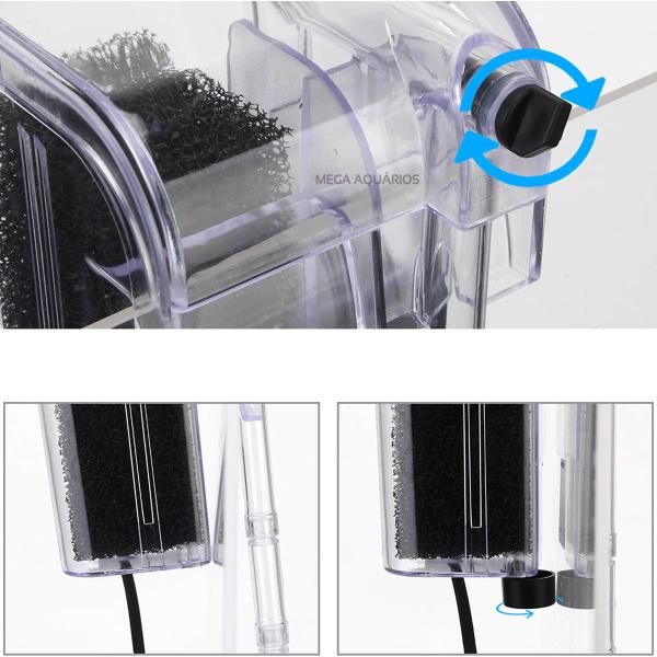 Imagem de Filtro bomba hang-on externo Soma HF-350 350lh aquário pequeno 45L