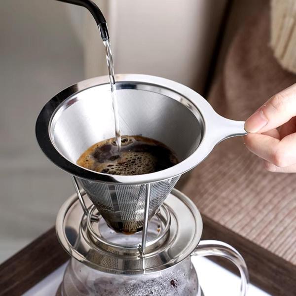 Filtro Coador Inox Café Sem Filtro Descartável - FSS Variedades Imagem de Filtro Coador Inox Café Sem Filtro Descartável