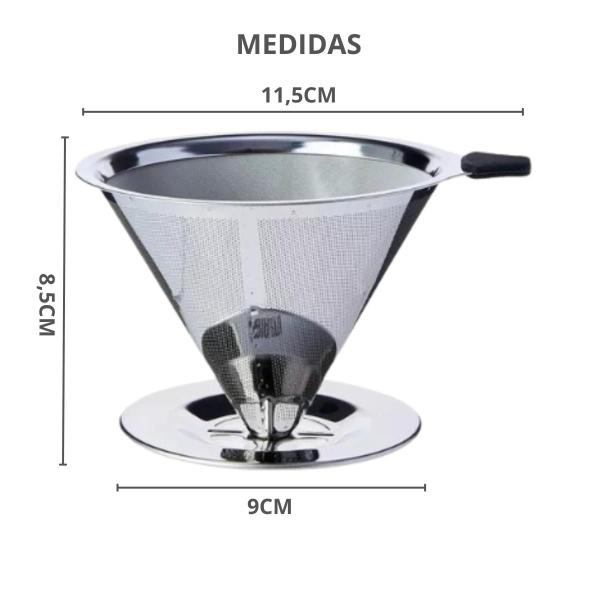 Filtro Coador Inox Café Sem Filtro Descartável - FSS Variedades Imagem de Filtro Coador Inox Café Sem Filtro Descartável