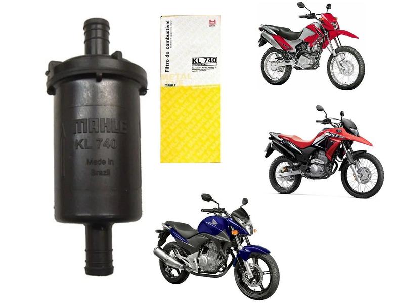 Imagem de Filtro Combustível Metal Leve KL740 Xre Cb 300 Nxr 150 Bros Gasolina 2009 2010 2011 2012 2013