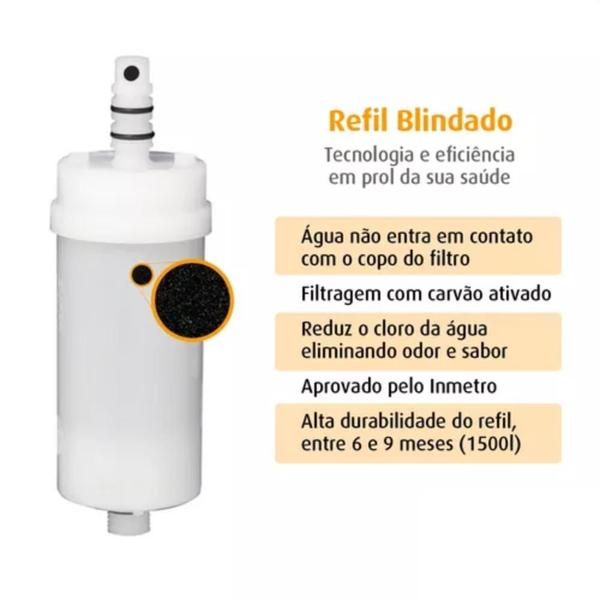 Imagem de Filtro Copo Abs Com Refil Universal Para Torneira De Cozinha