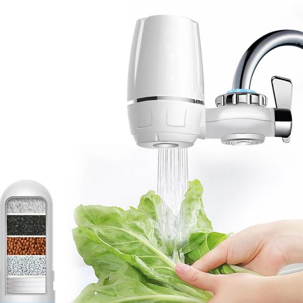 Imagem de Filtro de Agua Purificador Torneira Pia Carvao Ativado Cozinha Ecologico Adaptador Universal