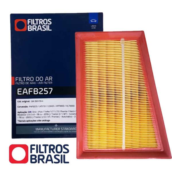 Filtro de Ar do Motor Chevrolet Onix 2023 Turbo / Tracker Nova EAFB257 - Filtros Brasil Imagem de Filtro de Ar do Motor Chevrolet Onix 2023 Turbo / Tracker Nova EAFB257
