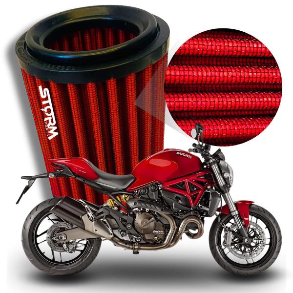 Imagem de Filtro de Ar Esportivo Ducati Monster 821 cc Ano 2015 a 2016 Cilindradas CC Lavavel reutilizável Potencia