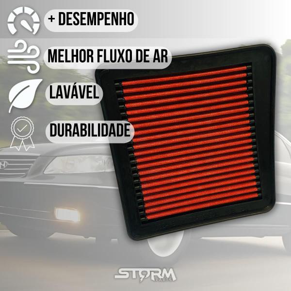 Imagem de Filtro de Ar esportivo Hyndai Azera motor 3.3 V6 24v Ano 2008 a 2011 Lavável Reutilizável Sedan Sedã Automatico GLS 24 v